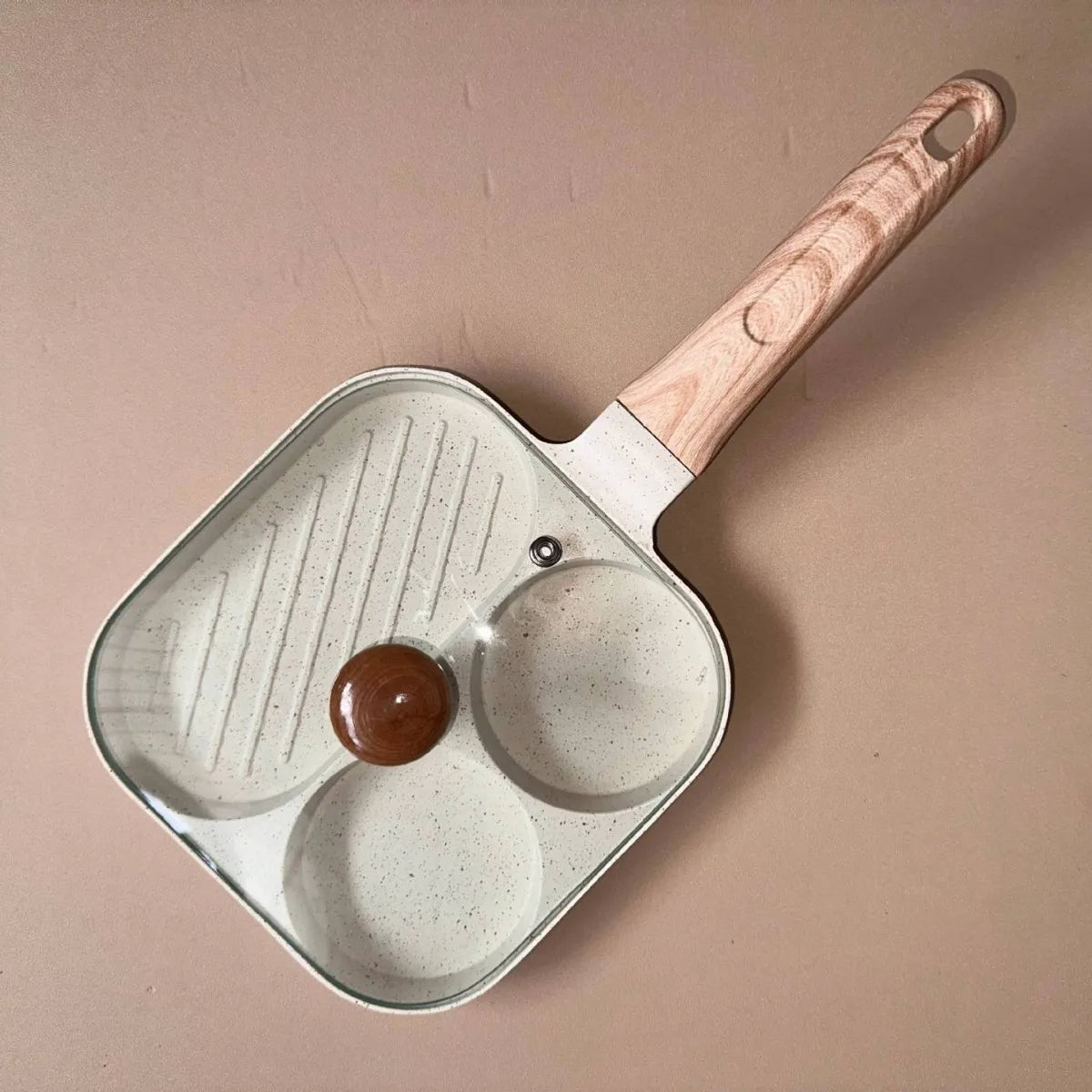 3-in-1 ceramic nonstick pan with compartments