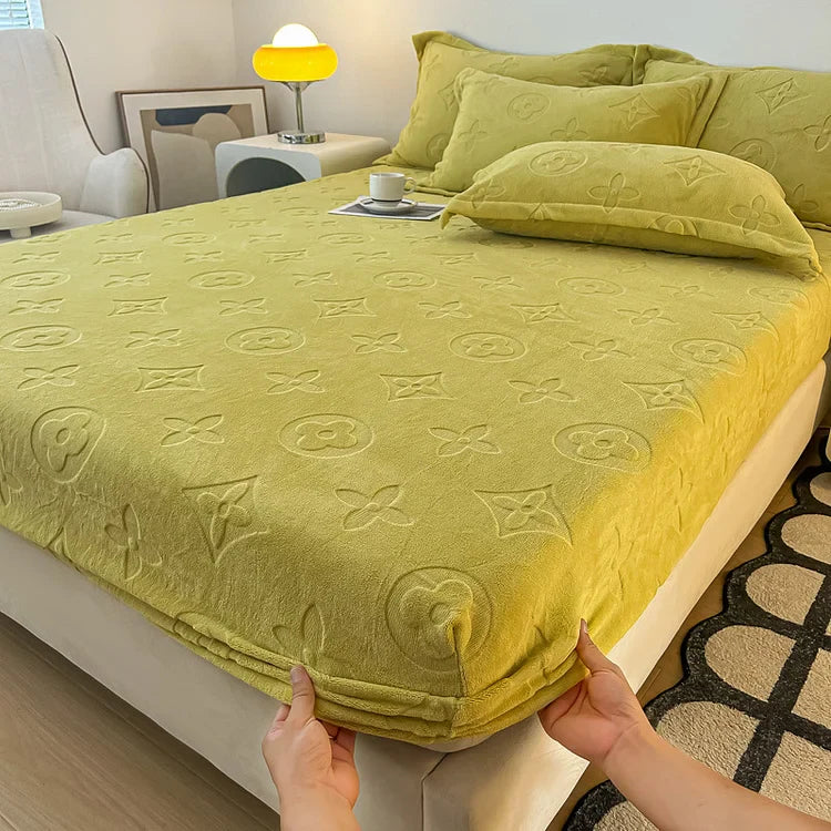 Literie en velours à motifs floraux
