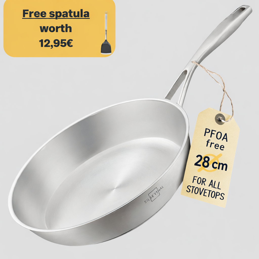 Stainless steel pan, 28 cm diameter
