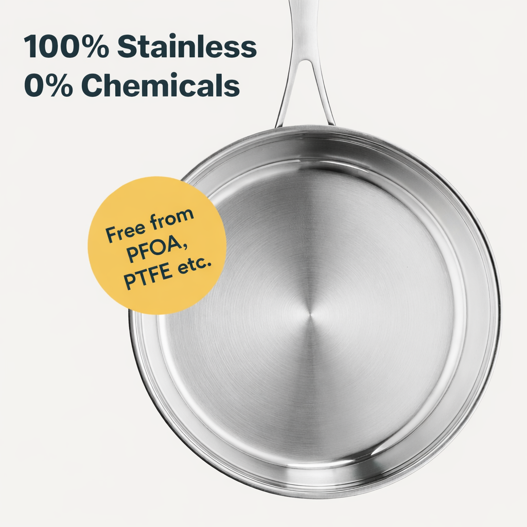 Stainless steel pan, 28 cm diameter