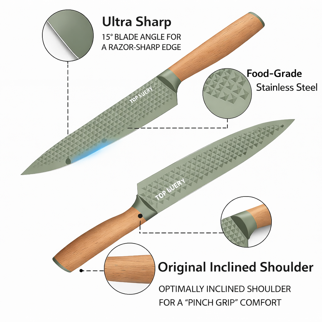 Set of 6 sharp knives