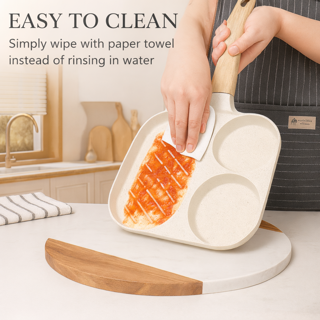 3-in-1 ceramic nonstick pan with compartments