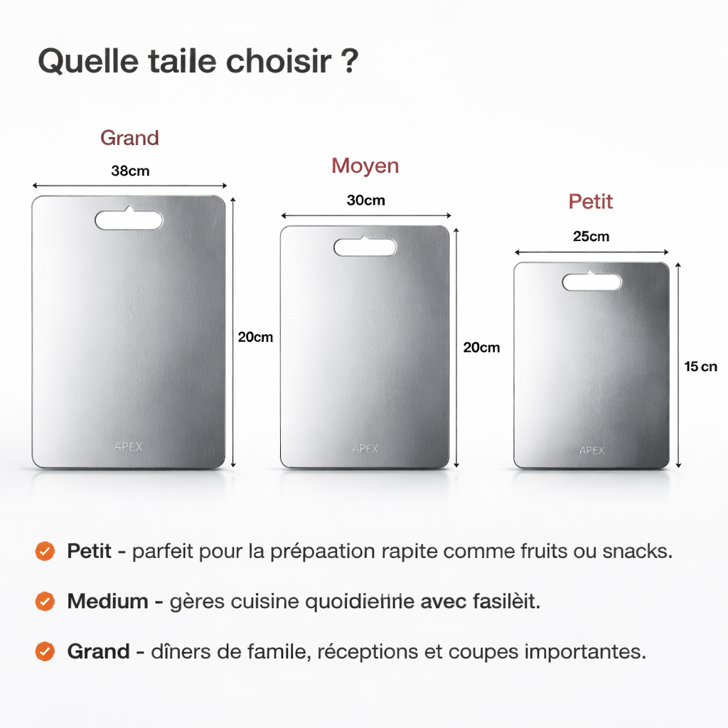 Planche à découper en titane Pro