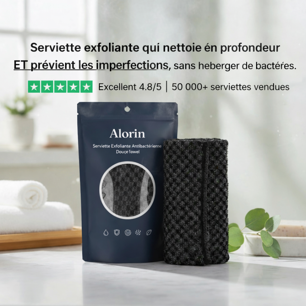 Serviette de douche antibactérienne