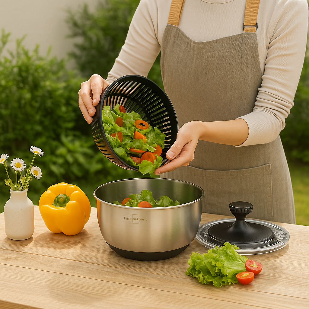 Salad spinner set, 2 pieces, without lid