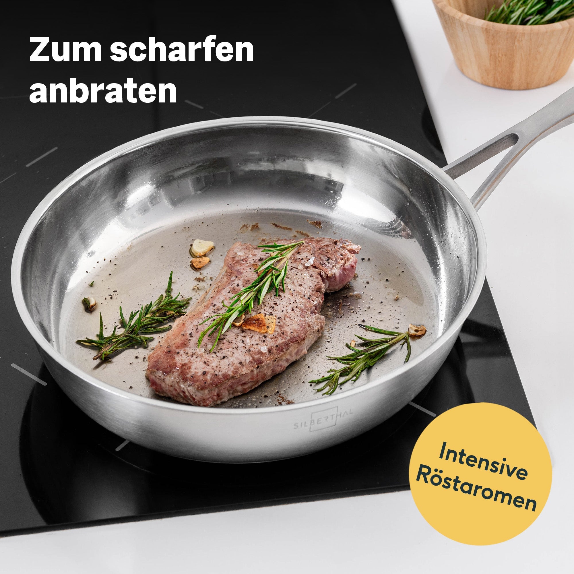 Poêle en acier inoxydable Ø 28 cm
