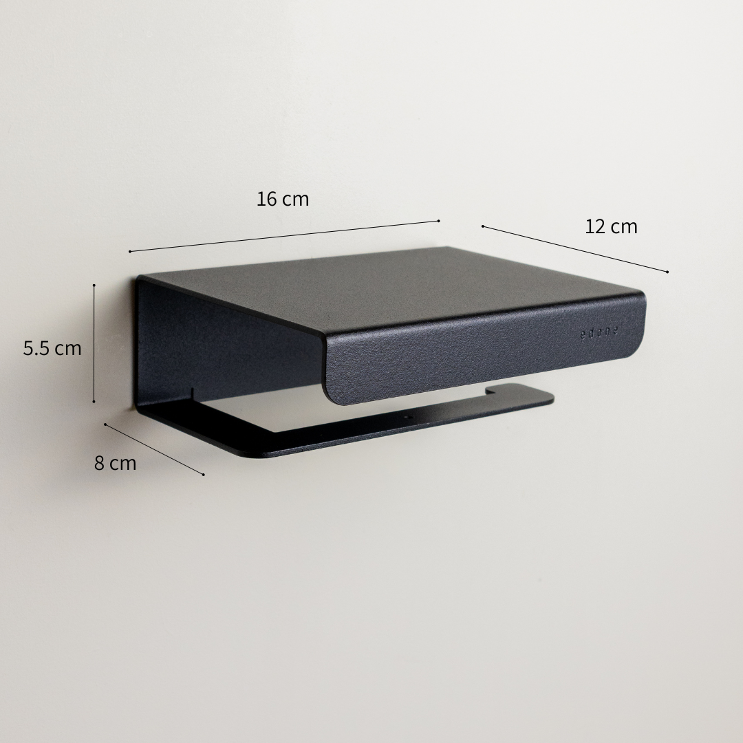 Toilet paper holder with shelf