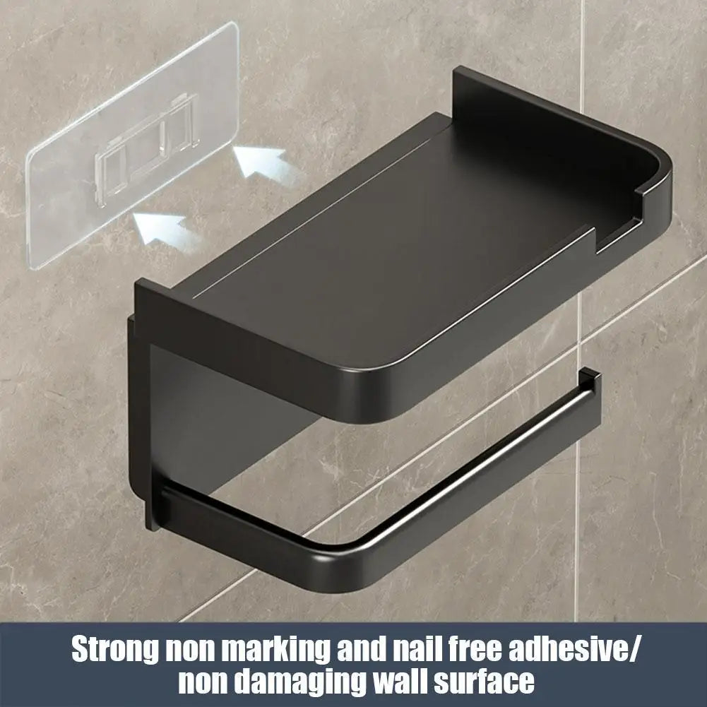 Porte-papier toilette – noir mat en acier inoxydable 304