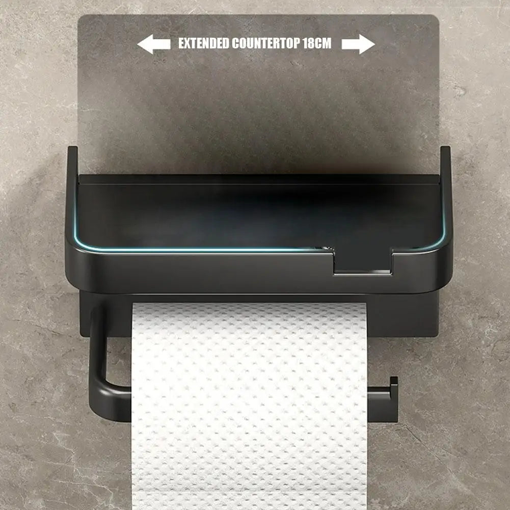 Porte-papier toilette – noir mat en acier inoxydable 304