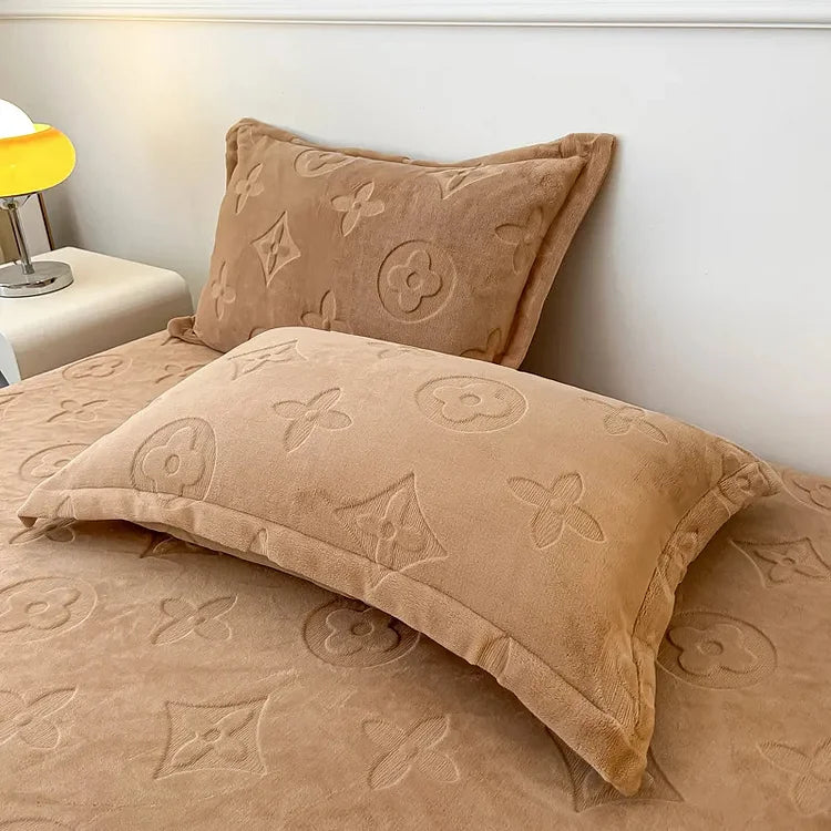 Literie en velours à motifs floraux