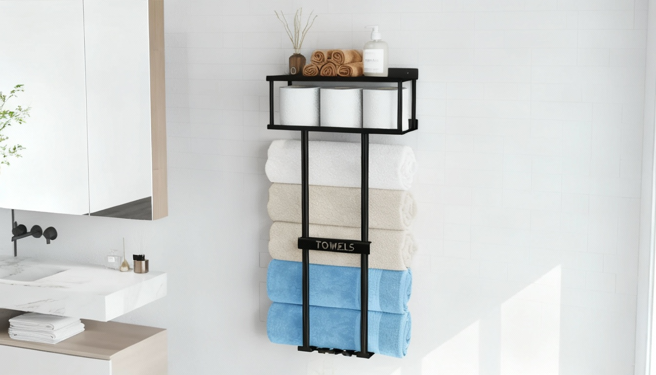 Rangement pour serviettes de bain