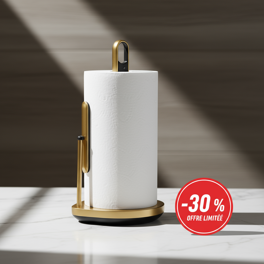 Porte-serviettes et papier sur le pied