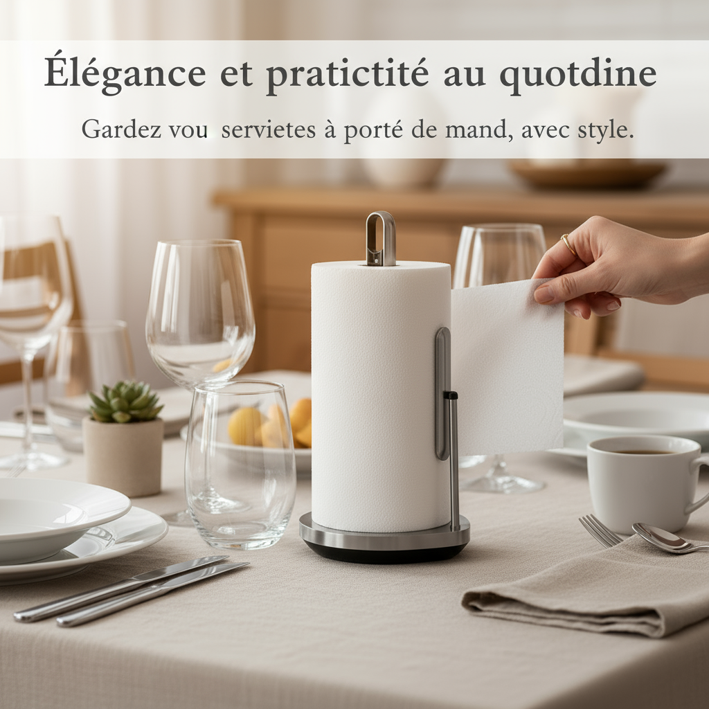 Porte-serviettes et papier sur le pied