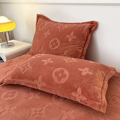 Literie en velours à motifs floraux