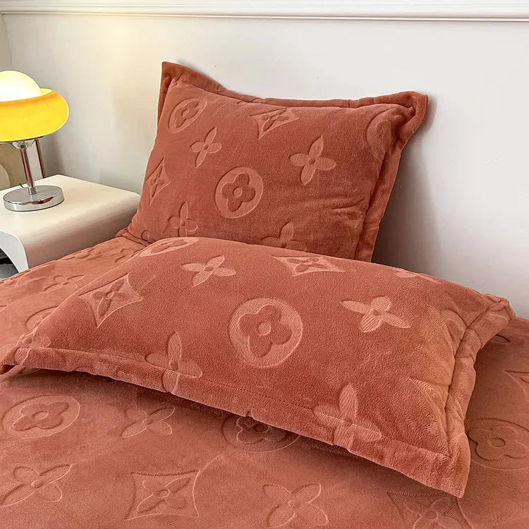 Literie en velours à motifs floraux