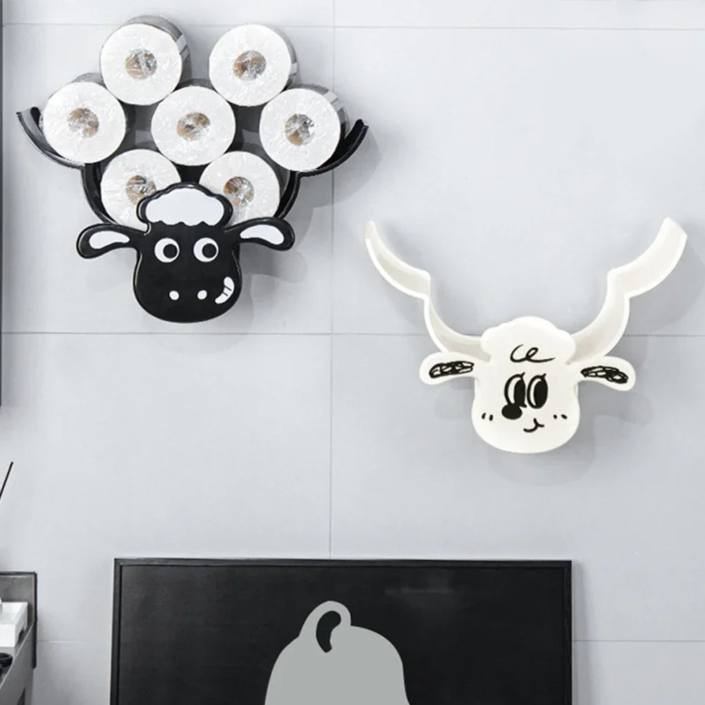 Porte-papier toilette mural en forme de mouton