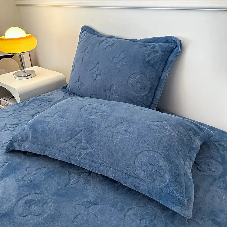 Literie en velours à motifs floraux