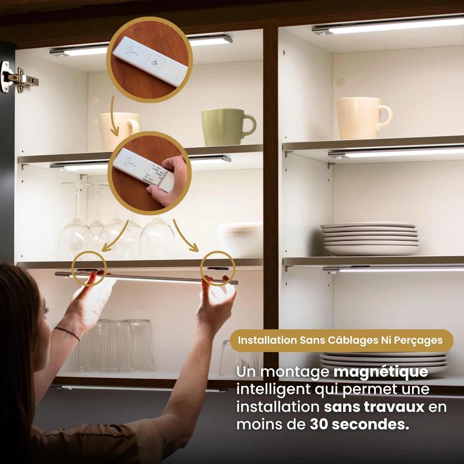 Bande LED sans fil avec détecteur de mouvement
