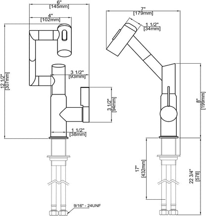 Robinet de salle de bain pivotant Lefton