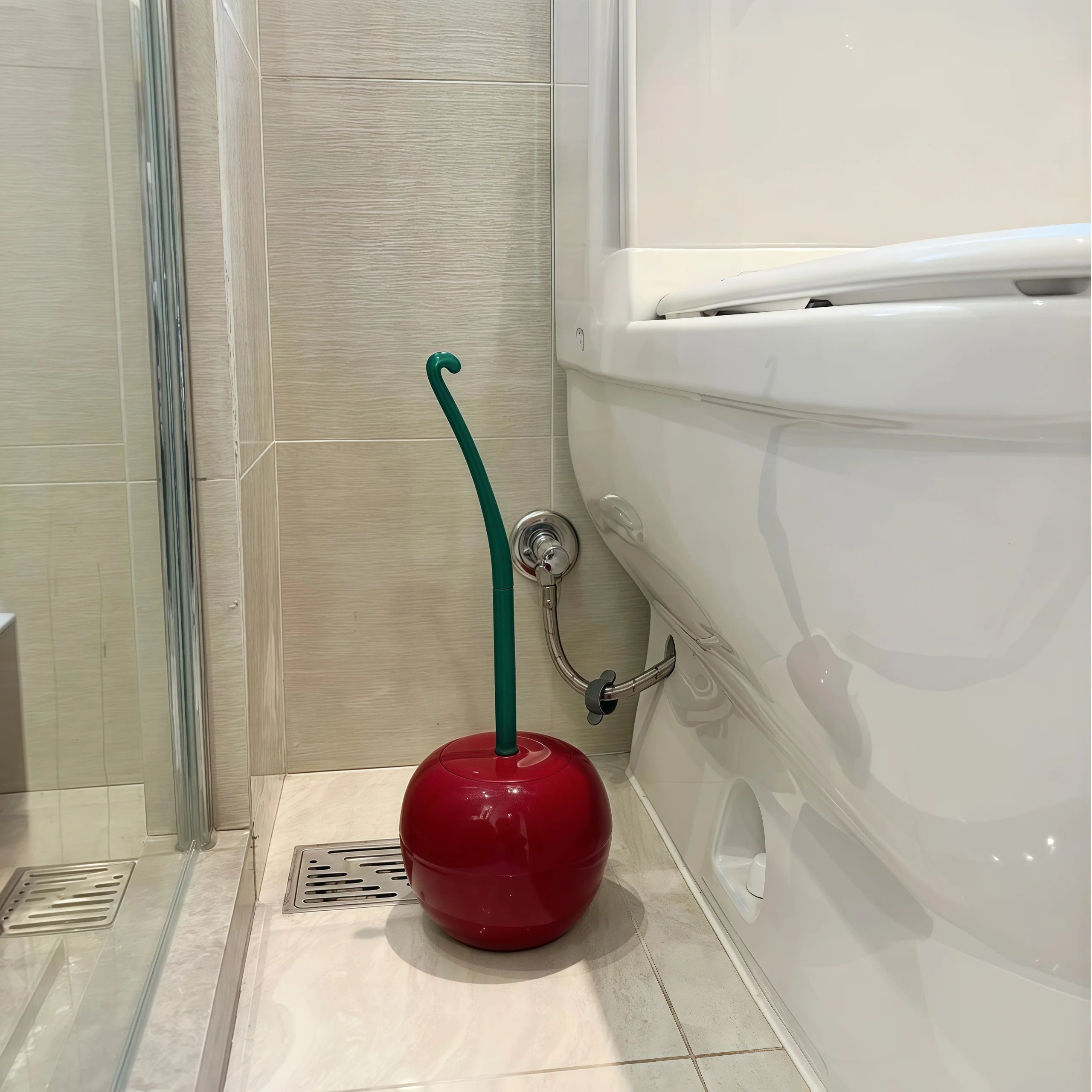 Brosse de toilette cerise