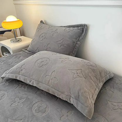 Literie en velours à motifs floraux