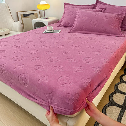 Literie en velours à motifs floraux