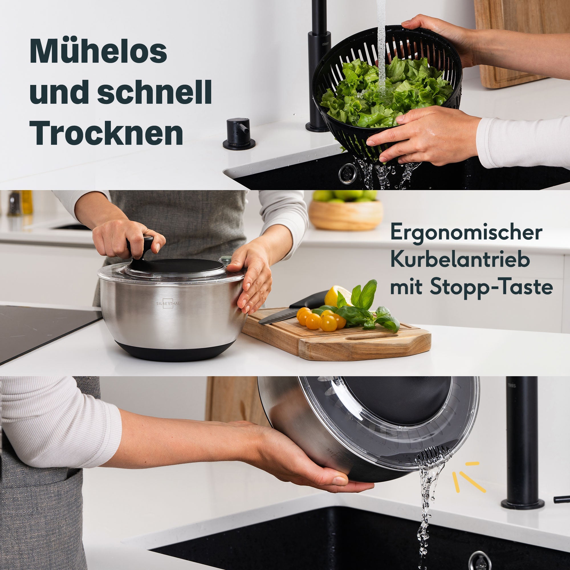 Ensemble essoreuse à salade 2 pièces sans couvercle