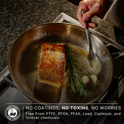 Titanium Hammered Pan Pro Large With Lid