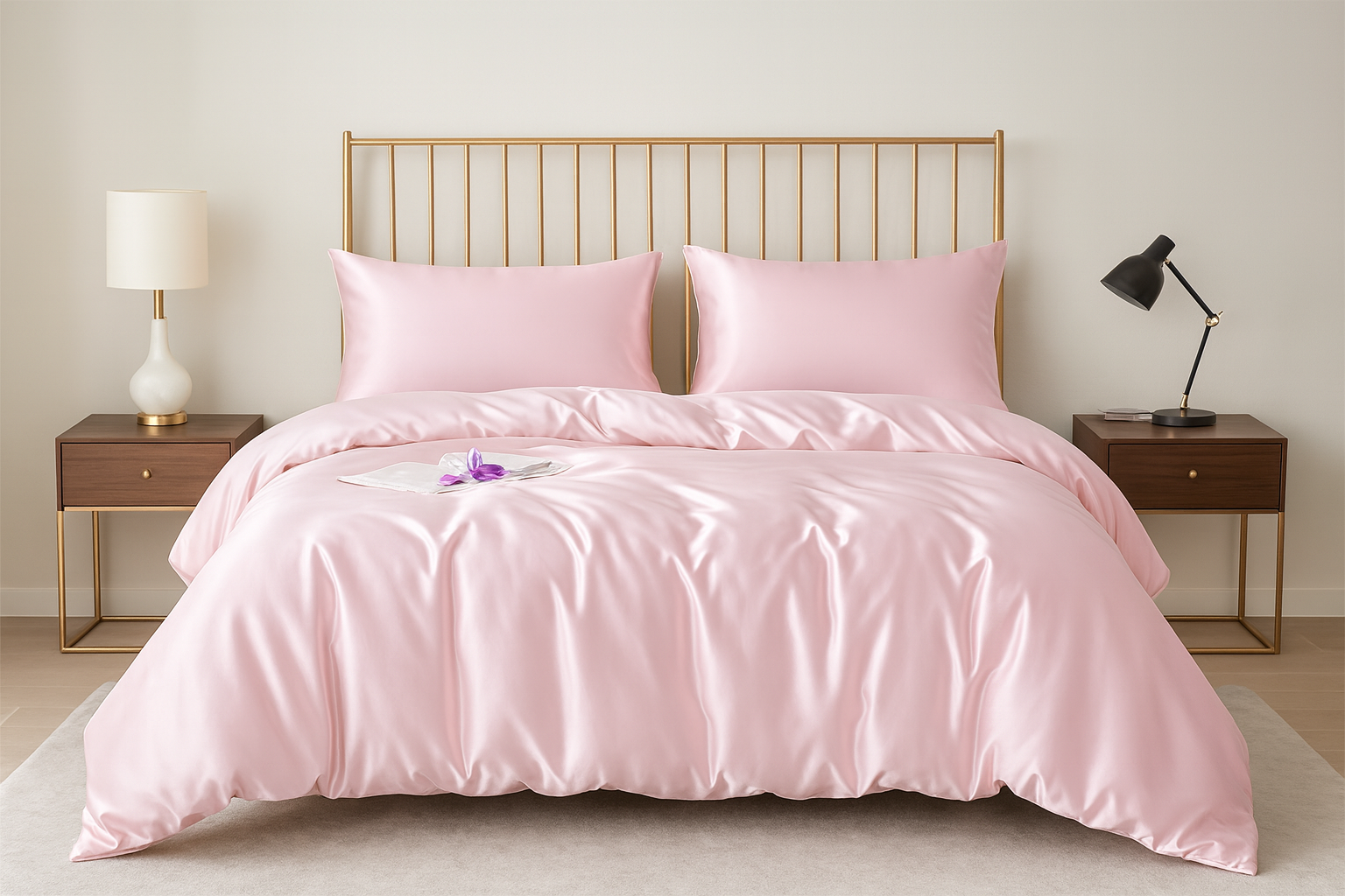 Parure de lit en satin 3 pièces