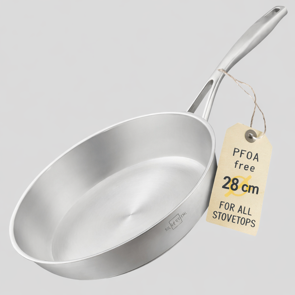 Stainless steel pan, 28 cm diameter