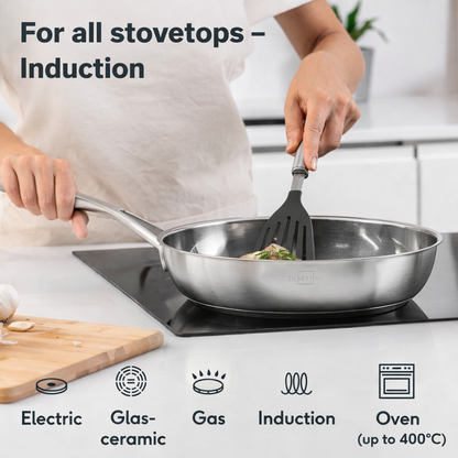 Stainless steel pan, 28 cm diameter