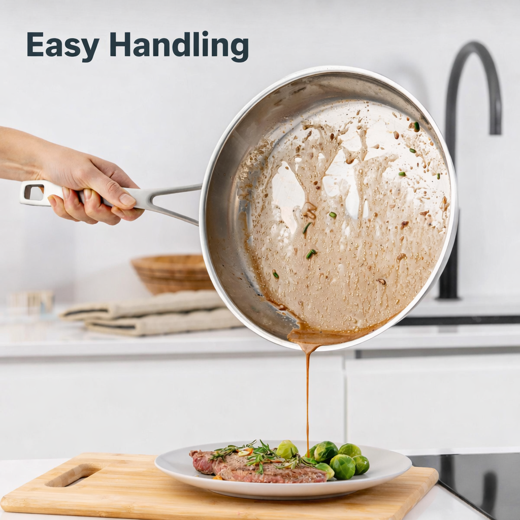 Stainless steel pan, 28 cm diameter