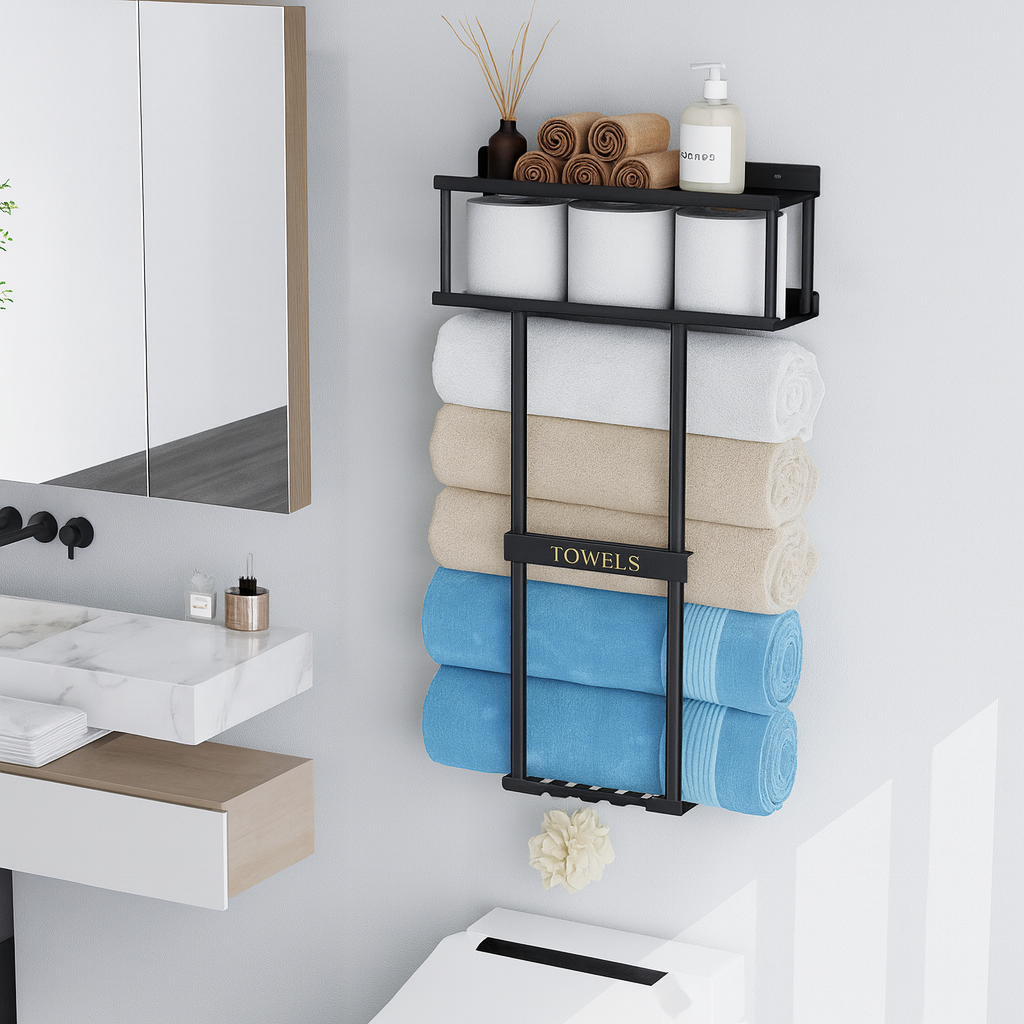 Rangement pour serviettes de bain