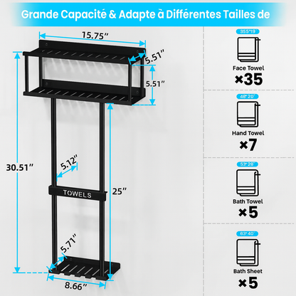 Rangement pour serviettes de bain