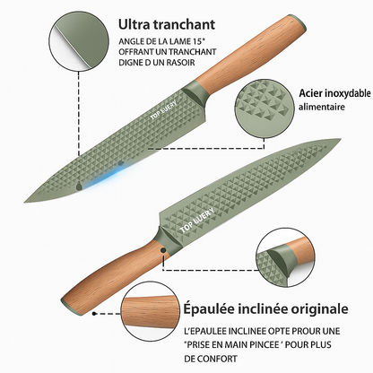 Ensemble de 6 couteaux à tranches