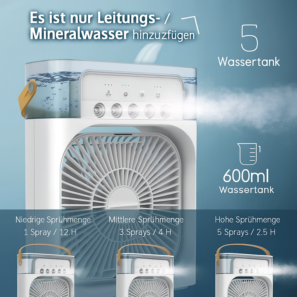 Ventilateur humidificateur portable