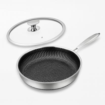 4pc Clad Hybrid Cookware Set with Lids & Wok Bundle