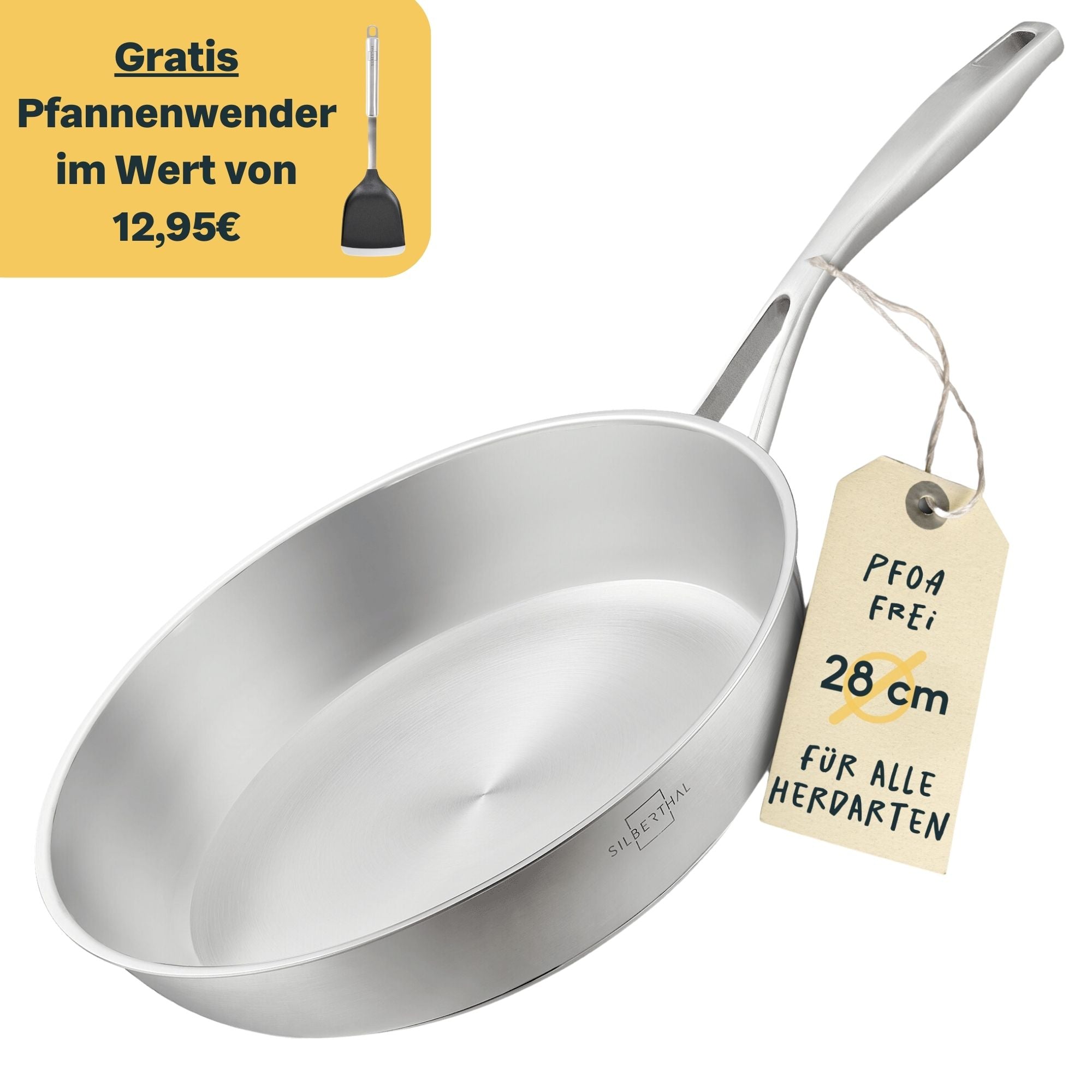 Poêle en acier inoxydable Ø 28 cm