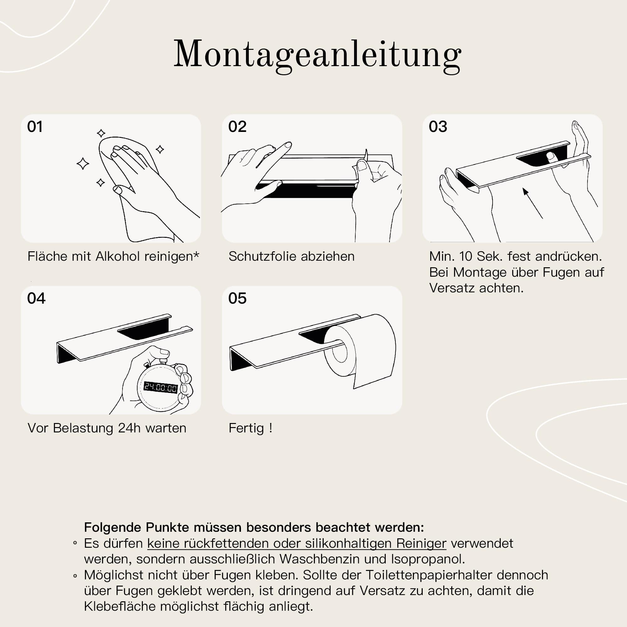 Porte-papier toilette sans perçage avec étagère