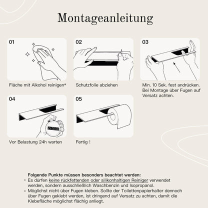 Porte-papier toilette sans perçage avec étagère