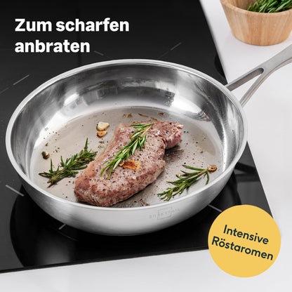 Poêle en acier inoxydable Ø 28 cm