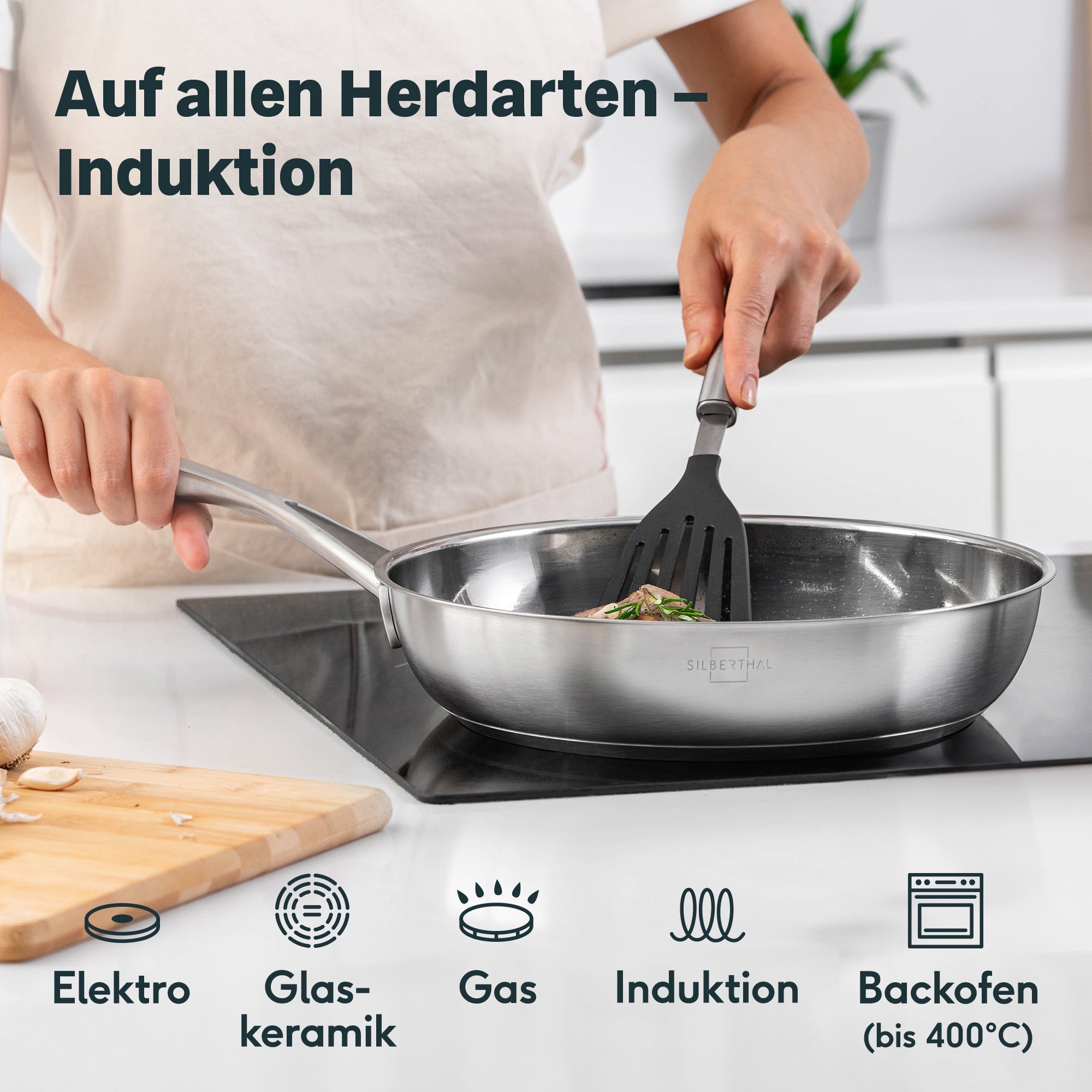 Poêle en acier inoxydable Ø 28 cm