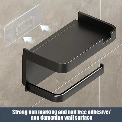 Porte-papier toilette – noir mat en acier inoxydable 304