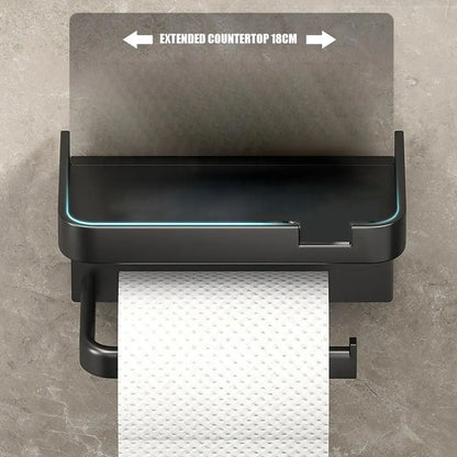 Porte-papier toilette – noir mat en acier inoxydable 304