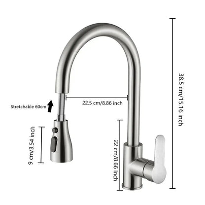 robinet de cuisine en acier inoxydable