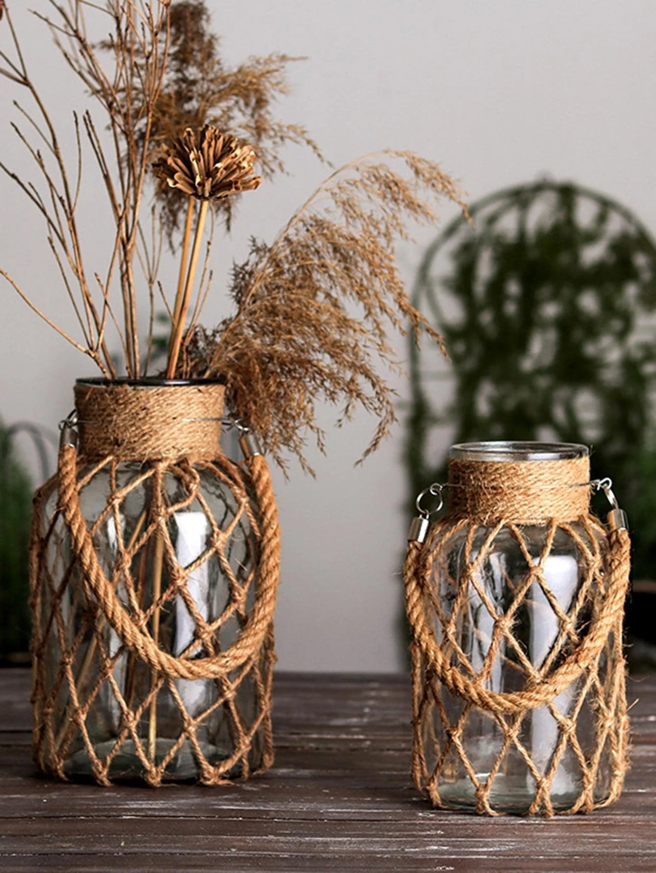 Vase en verre suspendu