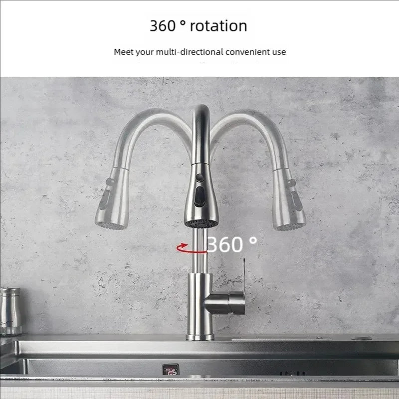 robinet de cuisine en acier inoxydable