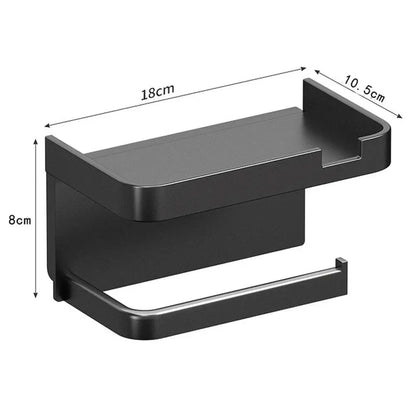 Porte-papier toilette – noir mat en acier inoxydable 304