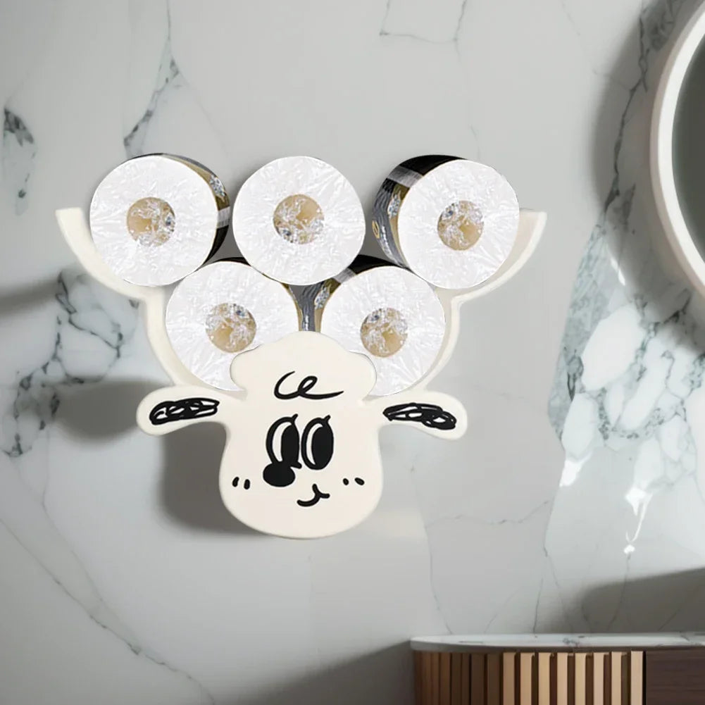 Porte-papier toilette mural en forme de mouton