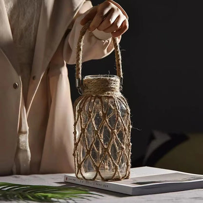 Vase en verre suspendu